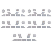(zilver) 5 stuks 2 kleuren Airconditioner knop stickers Sterke hechting Duurzame auto schakelaar reparatie