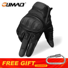 Gants tactiques en cuir PU (LBlack) pour écran tactile, coque rigide, doigts longs, pour combat militaire, airsoft