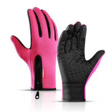 (XL Rose Vif) Gants de sport unisexes pour écran tactile, thermiques et chauds, pour le cyclisme et l'hiver