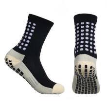 (schwarz, Einheitsgröße) Anti-Rutsch-Fußballsocken Herren Damen Sportsocken Atmungsaktive Silikonunterseite