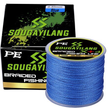 (blauw, 0,32 mm) Vislijn 150 m gevlochten vislijn van hoge kwaliteit X+4 standaards Pe 12,3 lb-55,8