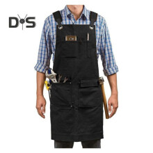 (schwarz) Canvas-Schürze, ölbeständig, für die Küche, zum Kochen, für Männer und Frauen, modische Kaffeeschürze
