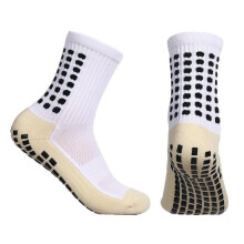 (weiß, Einheitsgröße) Anti-Rutsch-Fußballsocken Herren Damen Sportsocken Atmungsaktive Silikonunterseite