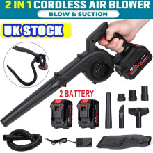 Electric Cordless Air Blower 48V Garden Snow Dust Leaf Suction Vacuum 2 Battery