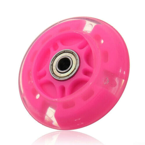 (rosa) Luces Intermitentes Ruedas Traseras Led Flash Rueda Para Micro Scooter Mini Pu Nuevo