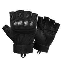 Gants demi-doigts pour homme (noirs) - Gants tactiques militaires d'extérieur - Sports, tir, chasse, airsoft,
