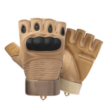 Gants demi-doigts pour homme (couleur LSand) - Gants tactiques militaires d'extérieur - Sports, tir, chasse, airsoft