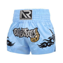 (bleu clair, 2XL) Short de Kickboxing Anti-friction Facile à Nettoyer Polyester Cordon Design Lettres Imprimées Short de Boxe Pour Enfants