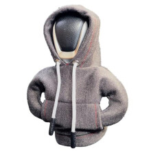 (grijs) Auto Versnellingspookhoes Versnellingspook Hoodie Trekkoord Decoratie Effen Kleur Zachte Auto