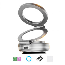(zilver) 360 draaibare magnetische vacuüm auto telefoonhouder zuignap opvouwbare universele auto houder