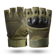 Gants tactiques demi-doigts (XNew Army Green) pour hommes, gants militaires d'extérieur, de randonnée et de moto