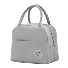 (gris) Bolsa bento portátil unisex de tela Oxford con diseño de oso, ideal para picnics al aire libre.
