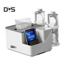 (wit) Auto armsteun opbergdoos Armsteun opbergvak Verstelbare console organizer Multifunctionele tissuehouder