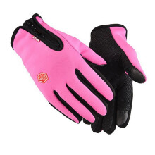 (LPink) Gants de cyclisme d'hiver à écran tactile, gants chauffants thermiques à doigts complets pour le cyclisme