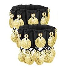 (zwart) Chiffon Buikdans Manchetten Armbanden Hangende Munten Elegante Uitvoeringen