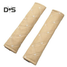 (beige, 2 stuks) 2 stuks kunstleren autogordel schoudervulling bevestigingstape vierkant naaien stiksel