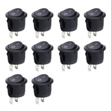 (2) 10 Stück Kcd1-105 Wippschalter in Bootsform, 2/3-polig, 10 A/125 V, 6 A/250 V, rund, für Autos,