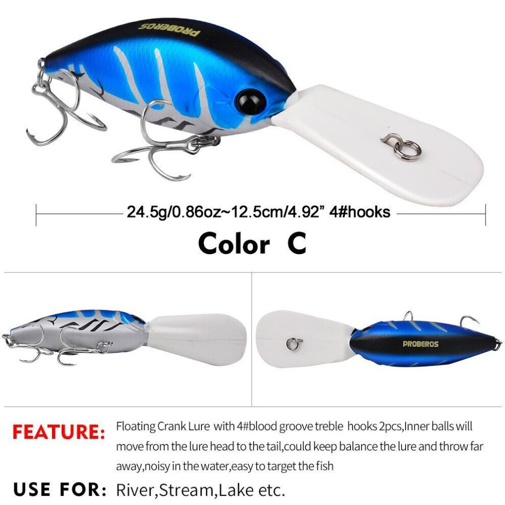 Lure Bait Floating Rock 12.5cm-24.5g Plastic Fish Bait Little Fat Luya Bait 4 # Hook Fishing Gear