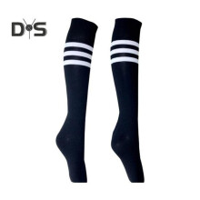 (schwarz, S) 1 Paar mittellange Socken gestreift rutschfest hohe Elastizität Schweißabsorption Fußball