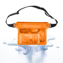 (oranje) Waterdichte zwemtas, driftduiktas, heuptas, onderwatertas voor mobiele telefoons, hoesje voor