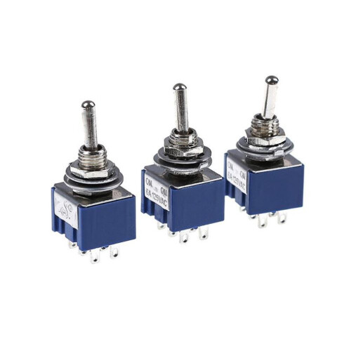 5pcs 6p Toggle Switch 6a 125vac 6 Pin Dpdt On-on Mini Toggle Switch New 2