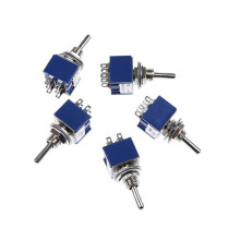 5 stuks 6p tuimelschakelaar 6a 125vac 6-pins Dpdt aan-aan mini-tuimelschakelaar nieuw