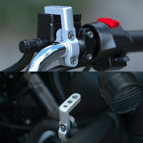 (black) Motorcycle Multiunction Handlebar Mount Versatile Motorcycle Handlebar Extension Bracket Set For Lights & Navigation 1