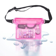 (roze) Waterdichte zwemtas, driftduiktas, schoudertas, heuptas, onderwatertas voor mobiele telefoons,
