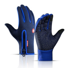 (LA0001-bleu foncé) Gants de cyclisme chauds pour l'automne et l'hiver, gants thermiques pour le sport en plein