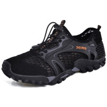 (schwarz, 40) Atmungsaktive wasserdichte Wanderschuhe Herren Wildleder Mesh Outdoor Sneakers Kletterschuhe