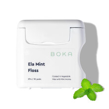Boka Ela Mint v?vet tandtr?d lavet af naturlig vegetabilsk voks Teflonfri 30 yards vokstr?d (pakke med 1)