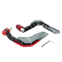 (rot) 1 Paar Motorrad-Handschutz mit Windschutzscheibe CNC-Aluminium Universal 22 mm Lenker Handschutz
