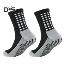 (schwarz, 1 Paar) 1 Paar Sportsocken, rutschfeste Unterseite aus Silikon, Mittelrohr, Schweißabsorption,