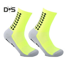(fluoreszierend grün, 1 Paar) 1 Paar Sportsocken Anti-Rutsch-Silikon-Unterseite Mittelrohr Schweißabsorption