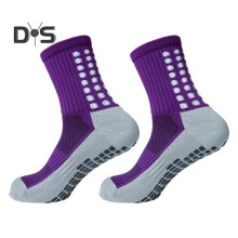 (lila, 1 Paar) 1 Paar Sportsocken, rutschfeste Unterseite aus Silikon, Mittelrohr, Schweißabsorption,