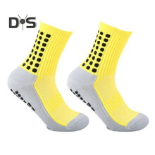 (gelb, 1 Paar) 1 Paar Sportsocken, rutschfeste Unterseite aus Silikon, Mittelrohr, Schweißabsorption,