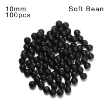 (Soft Bean-10mm) 3mm-12mm Sea Stoppers Night Soft en Hard Bean Visdobbers Kralen Zwart Rond