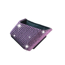 (roze) Auto-opbergdoos met strass-patroon, zelfklevend plastic, imitatie kristal, glanzend, mobiele