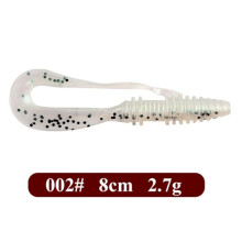 (002) Ftk Tail Thread Lure 8 stuks Lure Shaker Soft Jig Head Gift Swing 8cm Gewicht 2,7g Visgerei