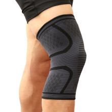 (nero, XL) 1 pz. Ginocchiera elastica in nylon per fitness, corsa, ciclismo, supporto per ginocchio,