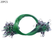 (groen, 30 cm) Sportaccessoire 20 stuks anti-beet stalen draad leader draaibare vislijn tackle tool