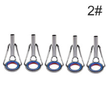 (2#) 5 stuks roestvrijstalen vispuntgeleiders, 2 / 4 / 6 / 8 # reparatieset voor vishengelogen