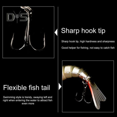 (4) 9,5 cm/16 g sinkender, mehrgliedriger Angelköder, Weitwurf, 7-teiliger Swimbait, bionischer Hartköder, 1