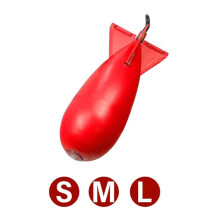 (rood, M) 1 stuk karpervissen raket feeder bom dobber kunstaas houder pellet raketten feeders