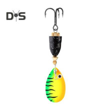 (E) 1/5 stuks 9 cm/10 g vislepel kunstaas met drievoudige haak, metalen spinner met pailletten, lange