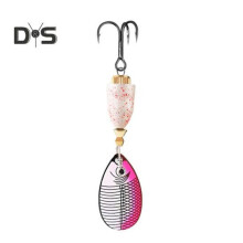 (B) 1/5 stuks 9 cm/10 g vislepel kunstaas met drievoudige haak metalen spinner pailletten lange werpafstand