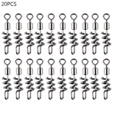 (10#) Sportaccessoire 20 stuks roestvrij staal 8-vormige vishaak draaibare connector visgerei