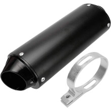 (noir) 1 pièce 28mm / 1.1inch Noir / Argent Silencieux d'échappement pour 50cc 110 125cc / Moto Dirt Pit Bike Atv Quad 4 Wheeler Avec