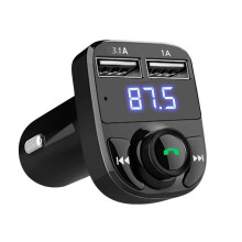 Draadloze Bluetooth handsfree autokit FM-zender MP3-speler Dubbele USB-oplader