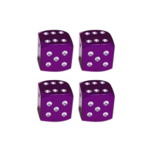 (violet) Super dé à vent en forme de roue de voiture de moto de pneu de tiges de valve d'air de capuchon anti-poussière